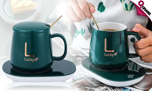 Ceramic Mug with Warming Plate!